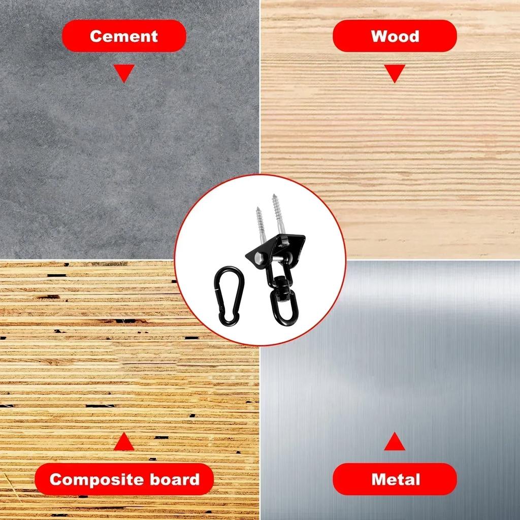 2PCS Heavy Duty Black Swing Hangers Screws Bolts Included Over 1000 Lb Capacity Playground Porch Yoga Seat Trapeze Wooden Sets