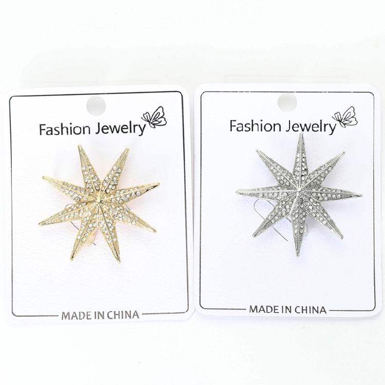 Spilla Decorativa Stella a 8 Punte Accessorio Distintivo in Lega Per Brillare in Insieme Durante gli Spostamenti Feste