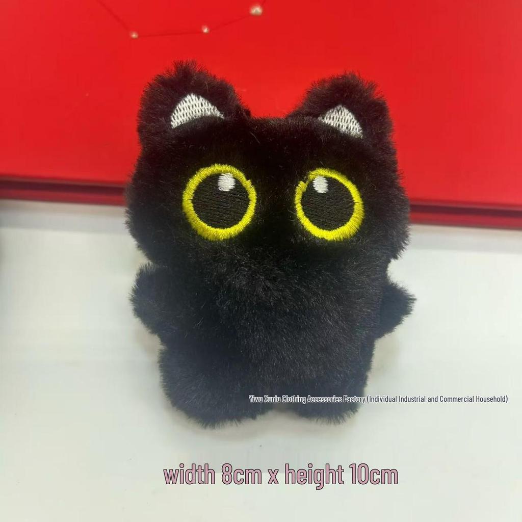 Sac Bandoulière Paresseusement Mignon Loup Gris & Chat Noir en Peluche avec Accessoire DIY & Décoration de Chaussures