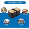 Stackable Bento Lunch Box with Insulated Bag Microwaveable Divided Large Capacity Bento Box for Office Workers and Students Tote