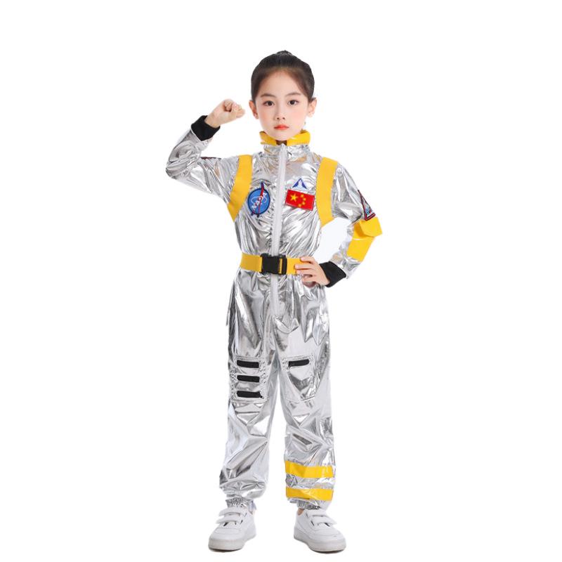 Kids' Silver Astronaut Jumpsuit - Space Suit Costume for Stage, Play, or "The Wandering Earth" COS Performance