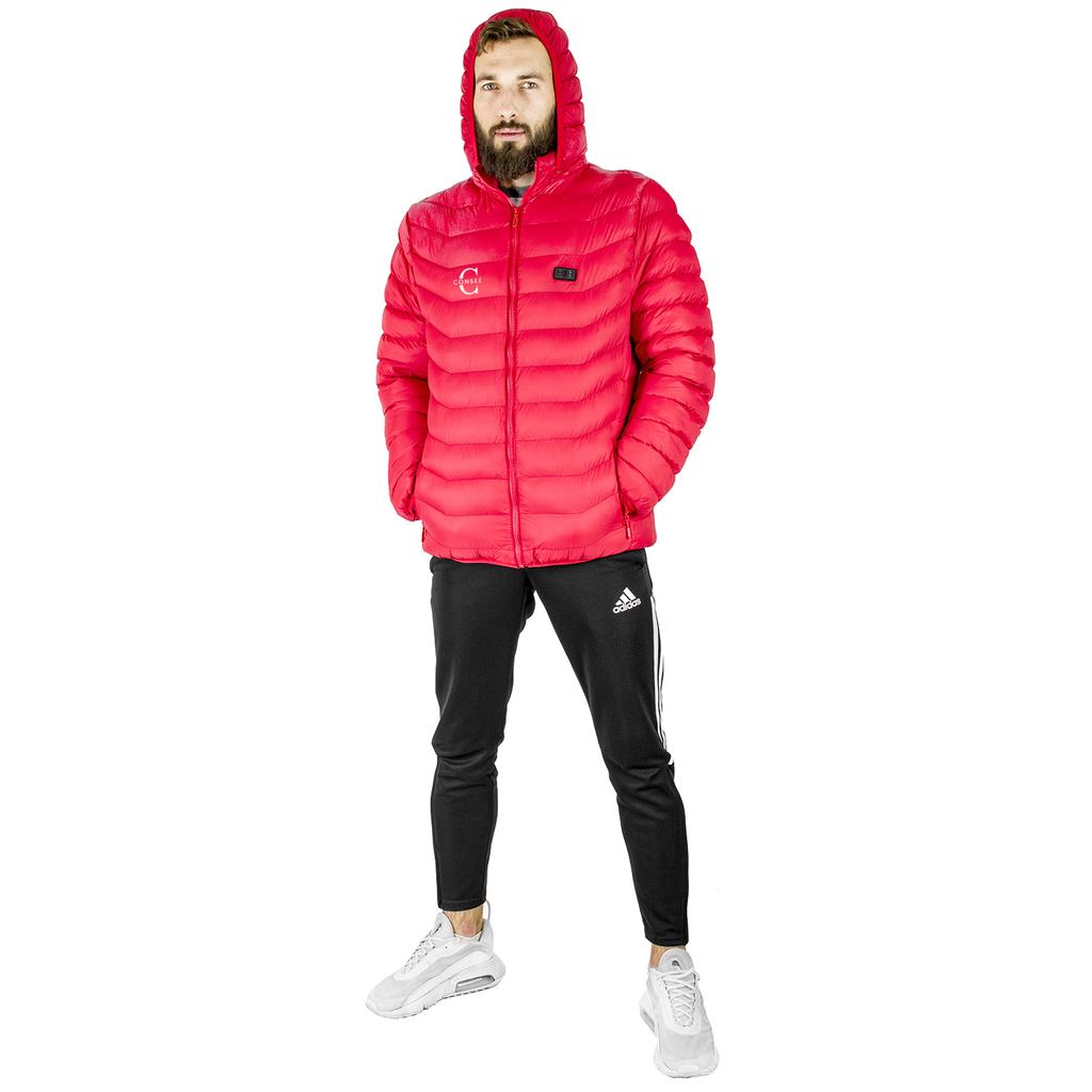 USB heated jacket for women and men, plus size, autumn, insulated, long, xxl, red, size S