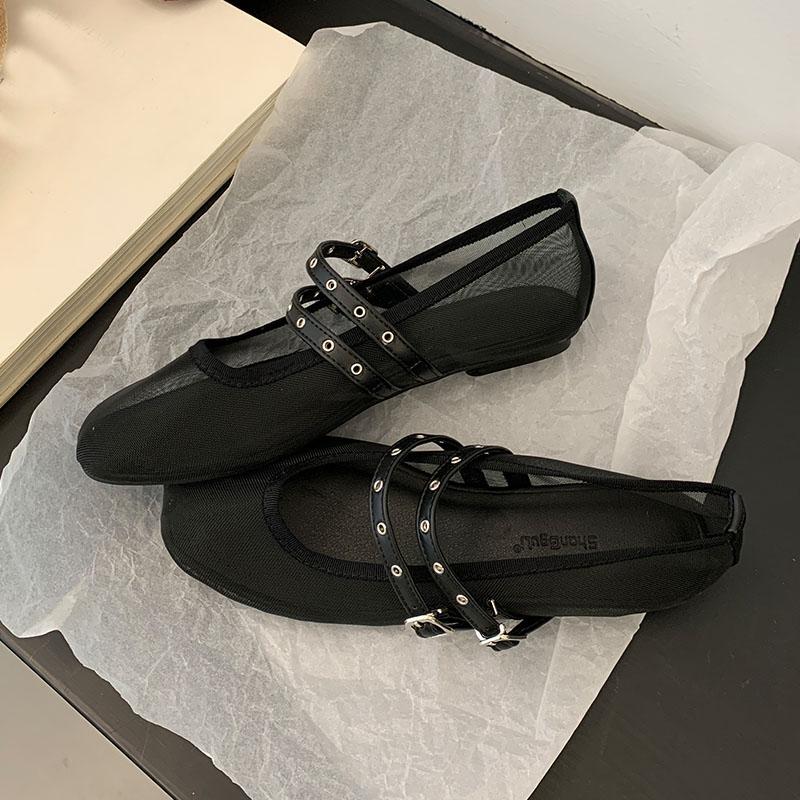 Moda 2025 Nowa Moda Pasek z Klamrą Damskie Płaskie Buty Mary Janes Damskie Płaskie Obuwie Oddychające Damskie Baleriny Buty