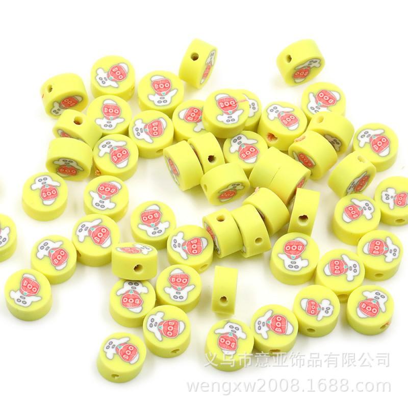 Halloween Polymer Clay Beads Spooky Skull Pumpkin Ghost Spacer DIY Jewelry Making 10mm 1000pcs