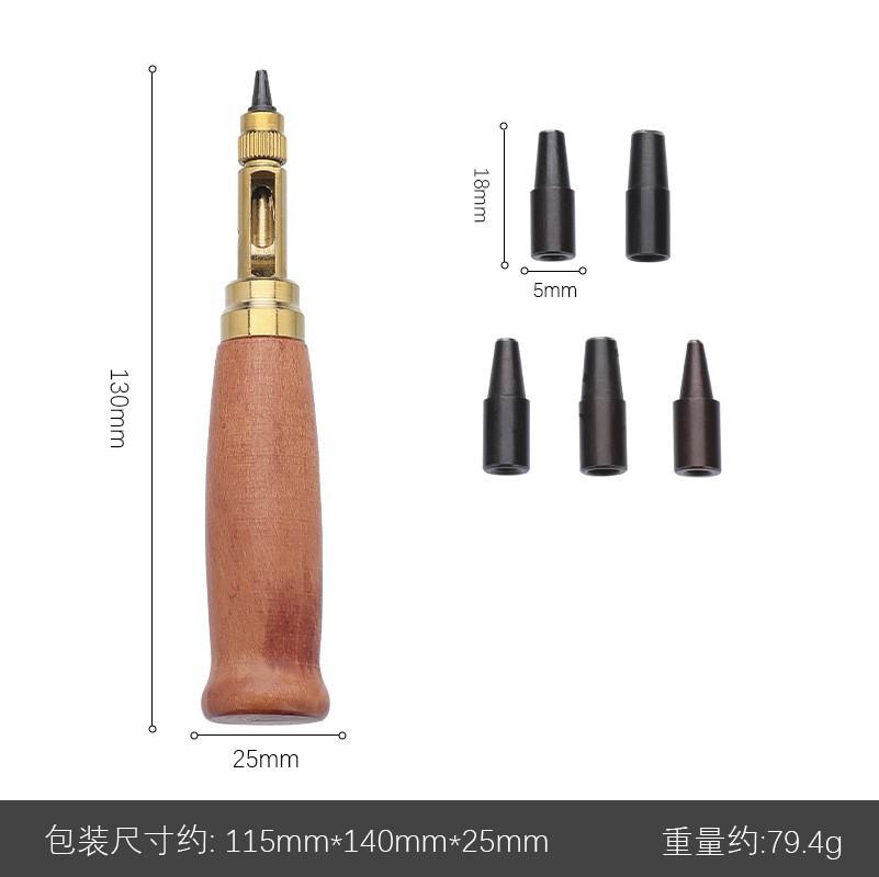 Adjustable Interchangeable Head Leather Belt Hole Punch Tool Kit with Hollow Punch for DIY Leather Craft Tools