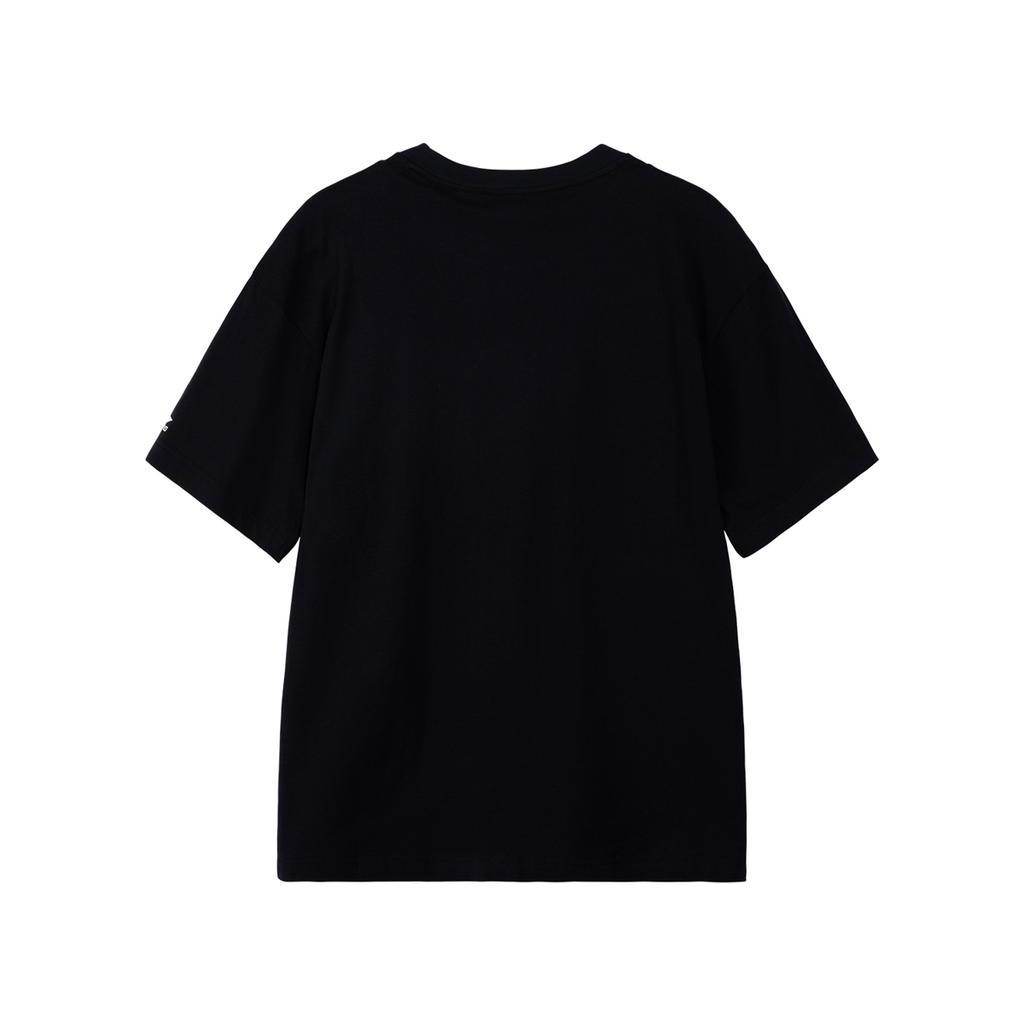 Li-Ning Fashionable Versatile Casual Breathable Short Sleeve T-Shirt Unisex tops Black AHSW865-2