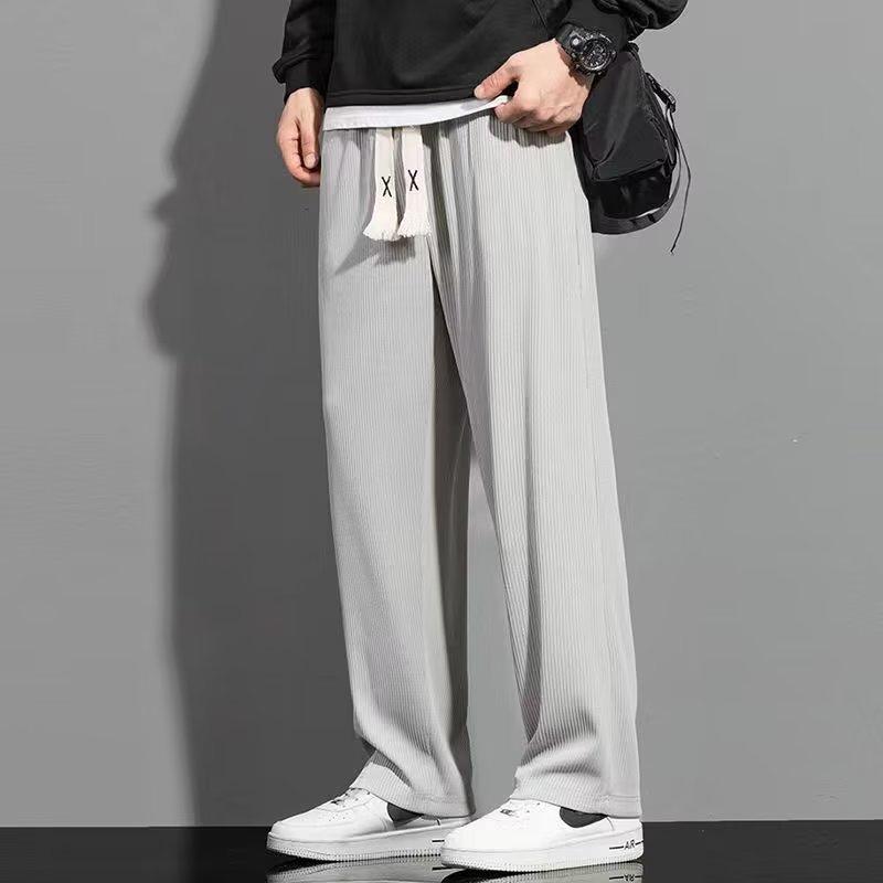 Men's 2025 Summer Quick-Dry Ice Silk Straight-Leg Sports Pants