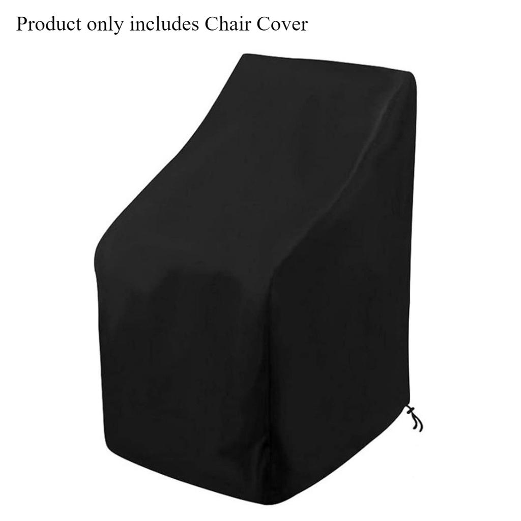 1pc Outdoor Stacked Chair Protector All Weather Patio Furniture Cover With Adjustable Closure
