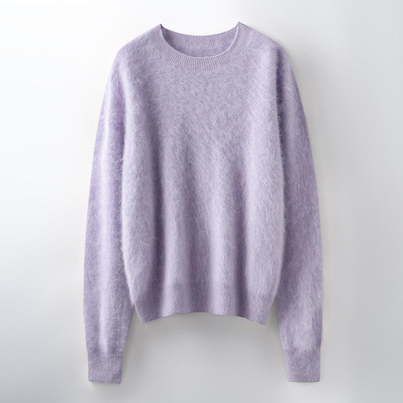 Women's Seamless Brushed Wool Cashmere Sweater - Ready-to-Wear Knitwear Base Layer