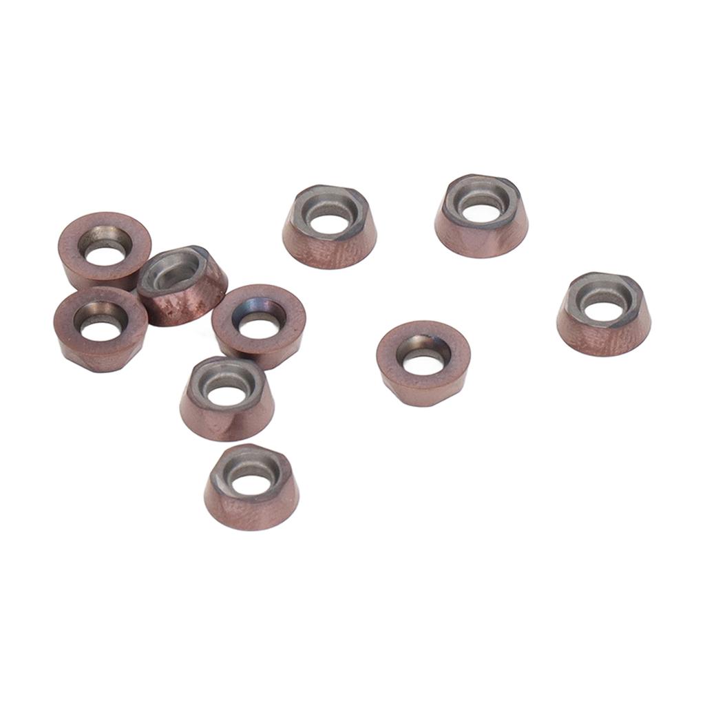 10Pcs Turning Insert Carbide Blade Lathe Cutter Milling CNC Tool Set Kit for Replacement(RPMW08T2MOE P )