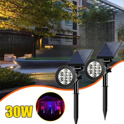 7 LED Solar Außen IP65 Erdspießleuchte Scheinwerfer Einstellbare Helligkeit Hinterhof Einfahrt Terrasse Rasen Deko