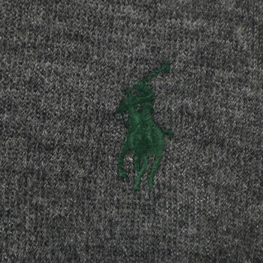 Polo von Ralph Lauren Langarm V-Ausschnitt Strick M Anthrazitgrau Pullover Herren Gebraucht