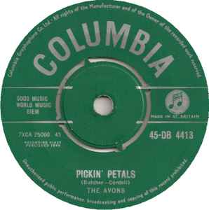 

7-дюймовая пластинка AVONS - Pickin Petals 45DB4413 Columbia 1960 UK Поп Б/У