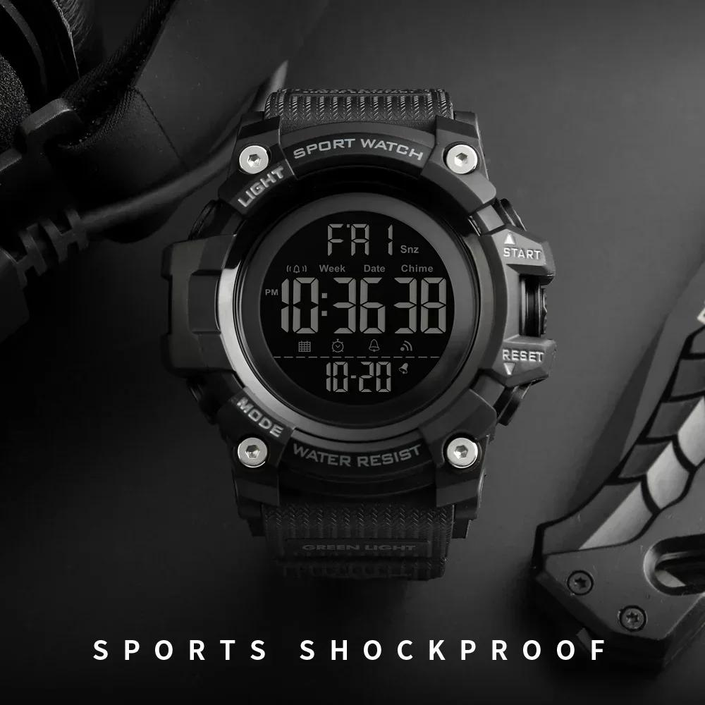 1384 Military Digital Mens Wristwatches Waterproof Sport Electronic Watch for Men Shockproof Clock 1358 Reloj Masculino