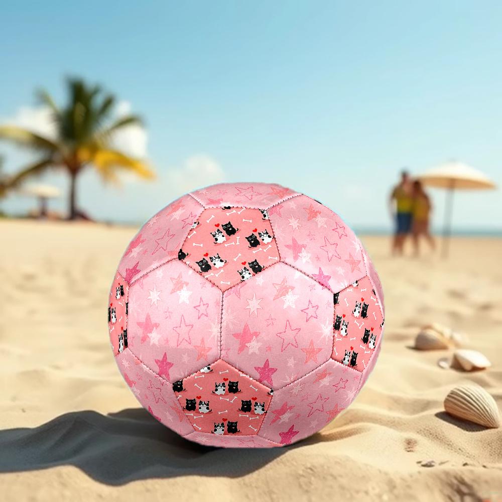 1PZ Sfondo Stellato Rosa Gatti Amano Pallone da Calcio Taglia 5 Calcio Cucito a Macchina Universale per Interni/Esterni Calcio Regalo W25