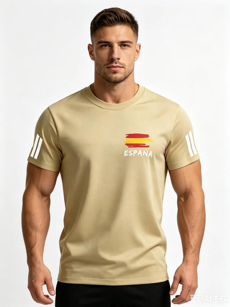 2026 Nuova Maglia da Tifoso Tema Nazionale Spagna Asciugatura Rapida Sportiva Casual Top T-shirt per Uomo