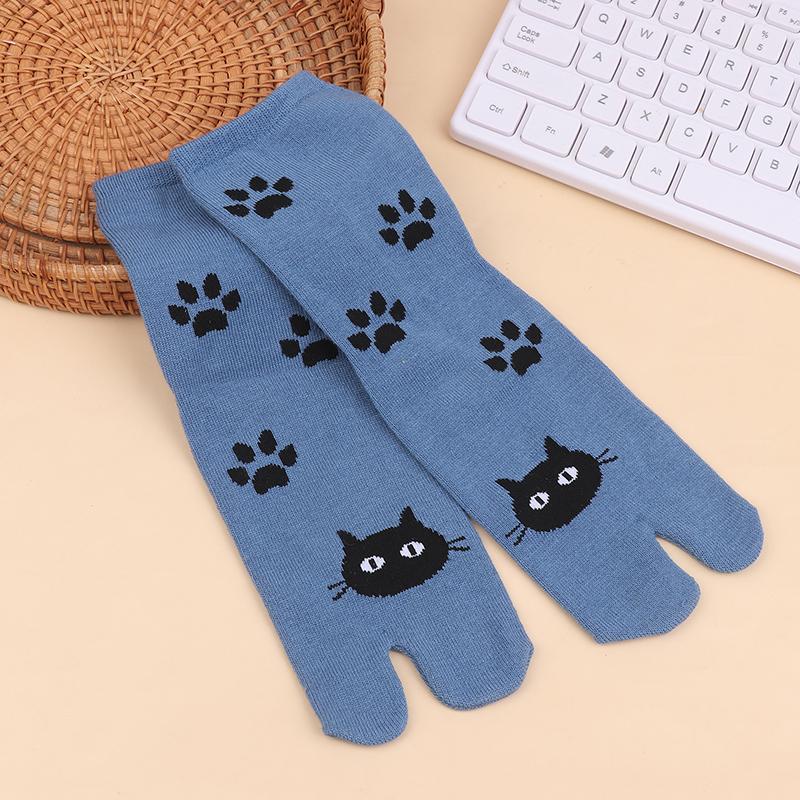 1Pair Japanese Style Two Finger Socks Unisex Clog Socks Polyester Toe Separation Socks Kimono Flip Flop Sandal Split Toe Sock