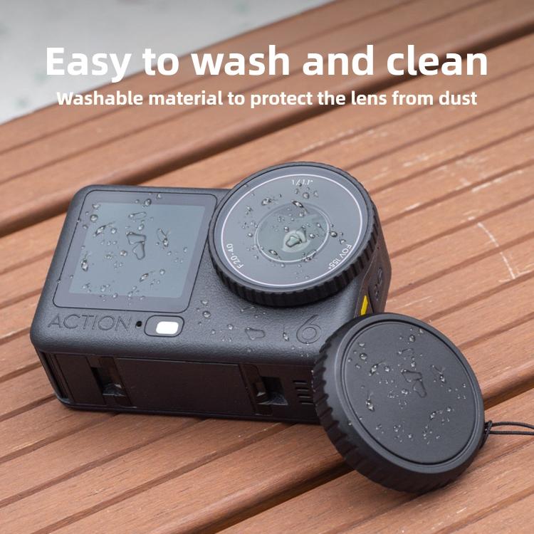 Soft Silicone Lens Cap Protective Cover for DJI Osmo Action 6, Dust‑Proof Drop‑Proof Anti‑Slip Camera Lens Protector