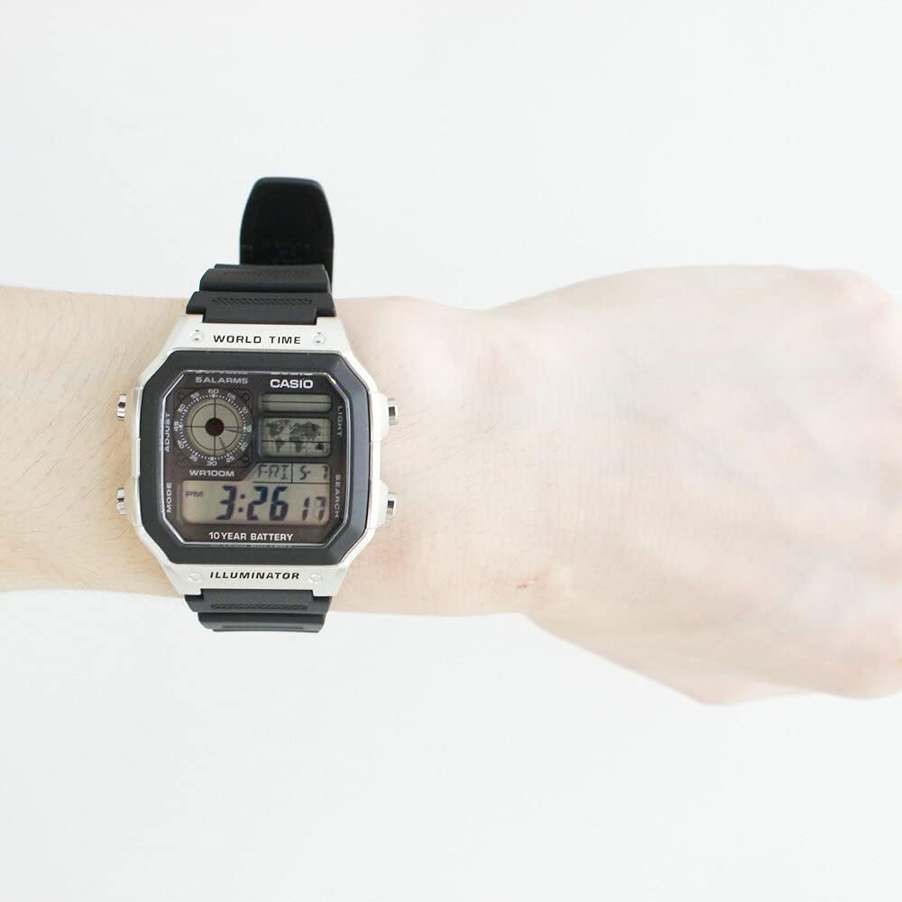 Casio Standard Digital Watch Men's Black AE-1200WH-1C Water Resistant 10 Bar Lightweight