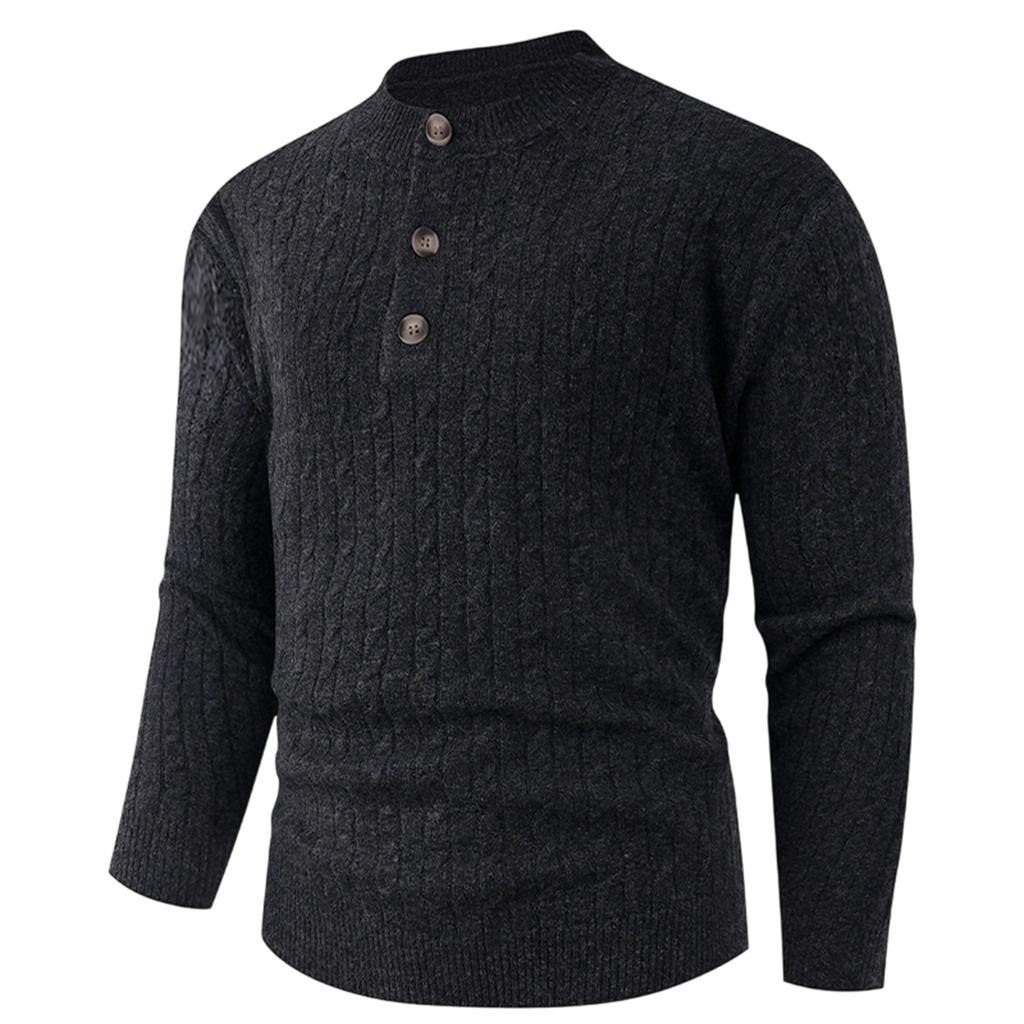 Men's  Fashion  Knitting  Pullover  Long Sleeves  Loose  Flip Collar  Sweater
