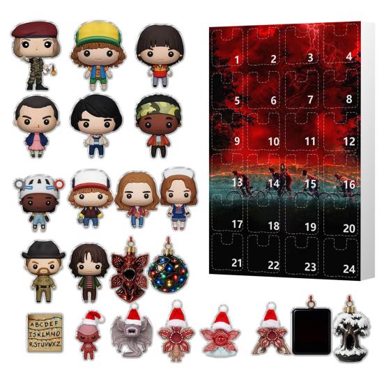 Stranger Things Advent Calendar 24 Day Christmas Countdown Box Multi-Functional Holiday Decorations for Kids Rooms Cars And Parties Festive Gift