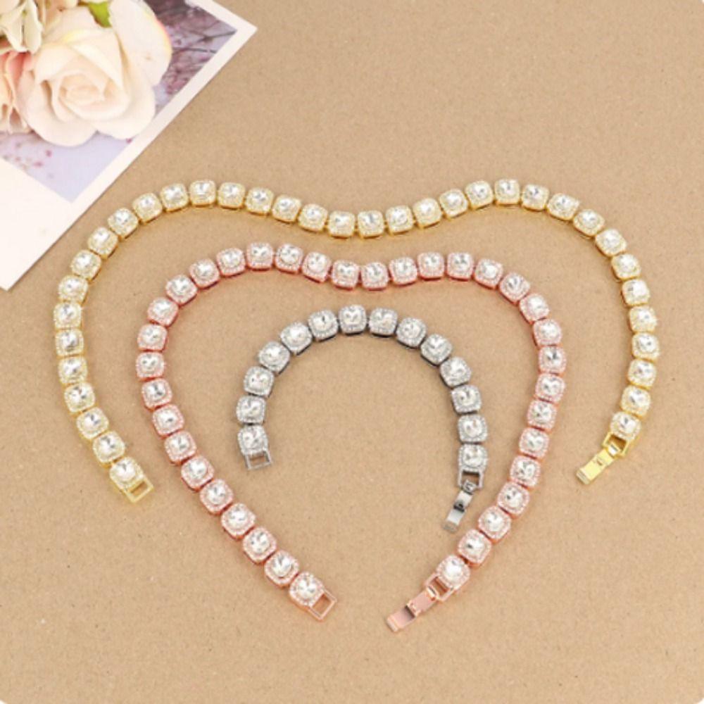 Zinc Zinc Alloy Dog Chain Collar Adjustable Pet Necklace Luxury Shining Pet Collars Puppy