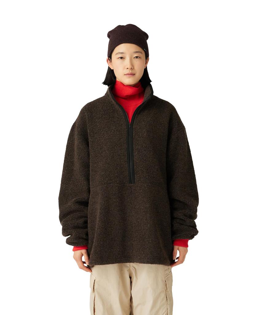Snow Peak Recycled Wool Boa Pullover Dark Size S JK-25AU022, Top, Sweatshirt, Men's/Women's, Brown,