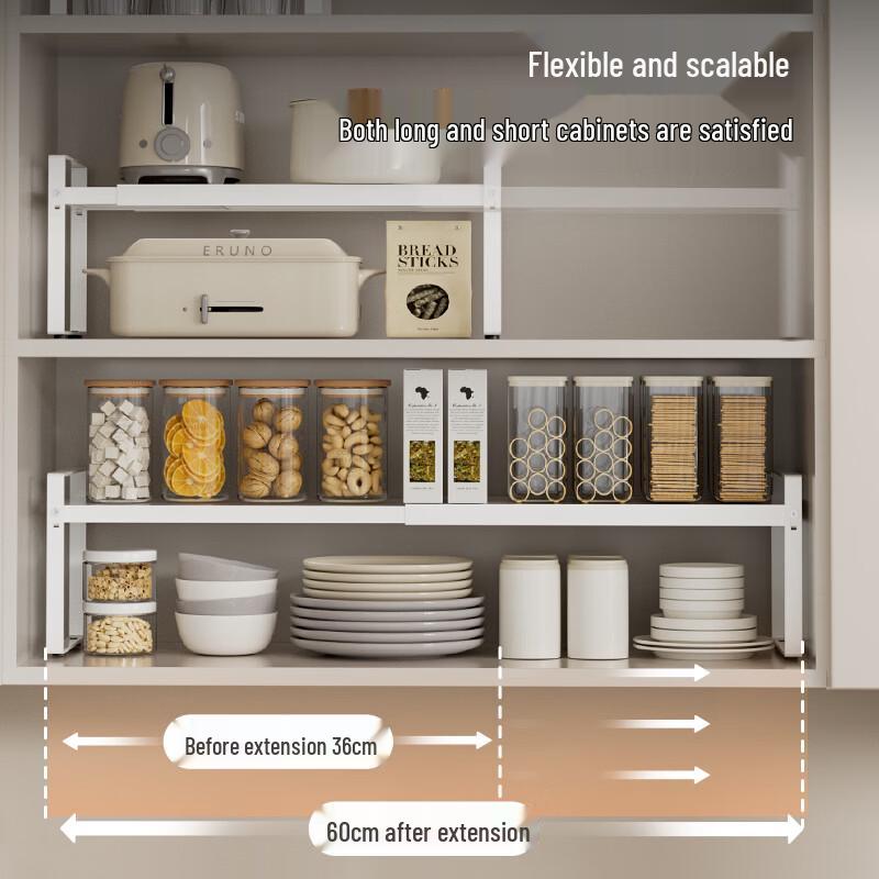 Extendable Aluminum Kitchen Spice Rack with Drawer