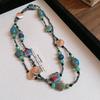 Dopamine Ethnic Retro Beaded Colorful Pearl Choker Necklace - Niche High-End Fashion