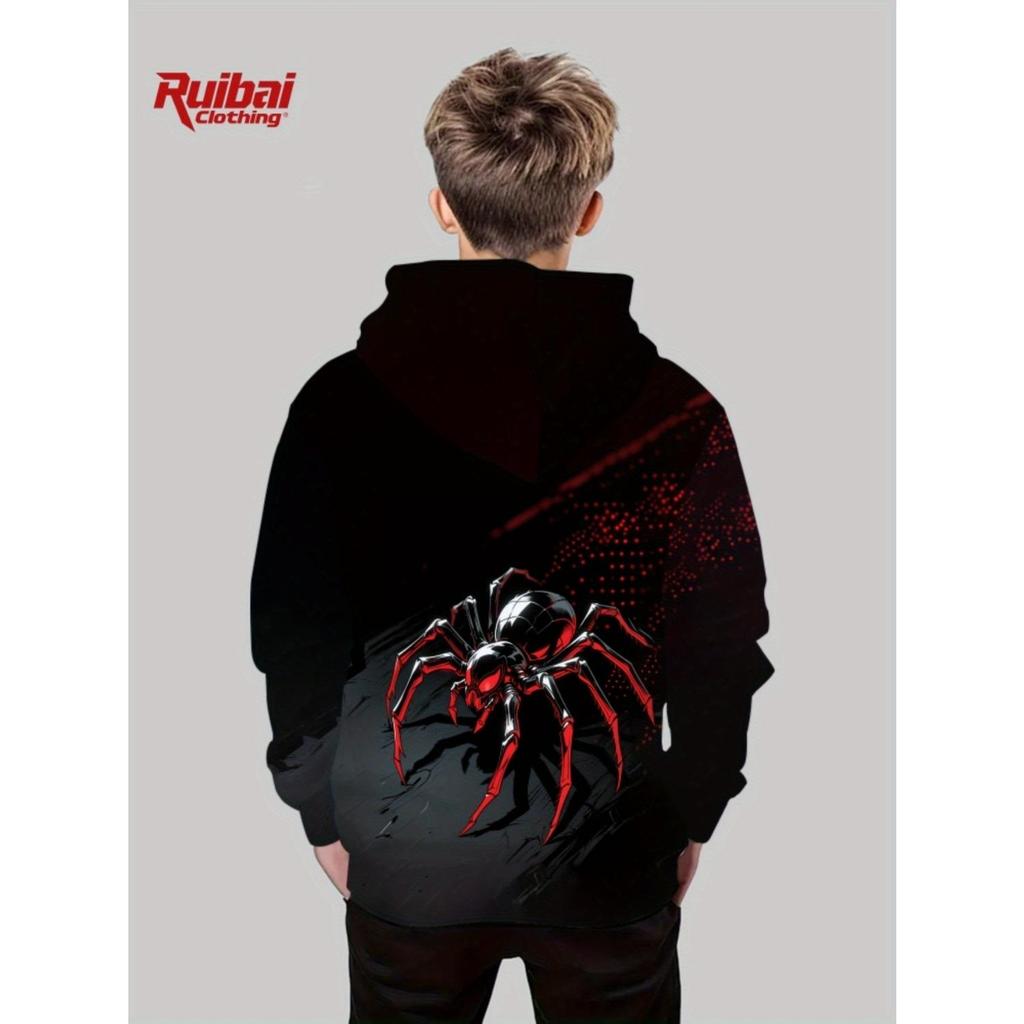 Kinderkleidung, kreativer 3D-bedruckter Kapuzenpullover für Jungen, lässiges Sport-Langarm-Kapuzenshirt für Jungen