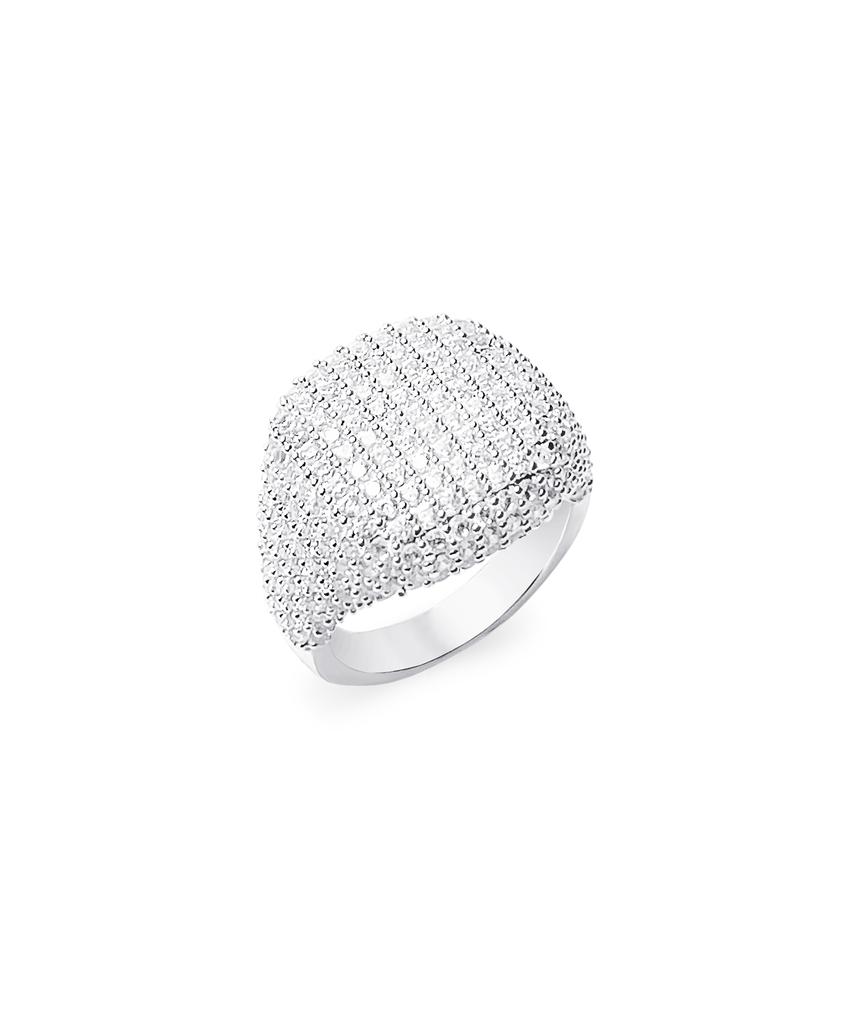 Raindrop Jewelry Raindrop Pavé Signet Cushion Ring [S925]