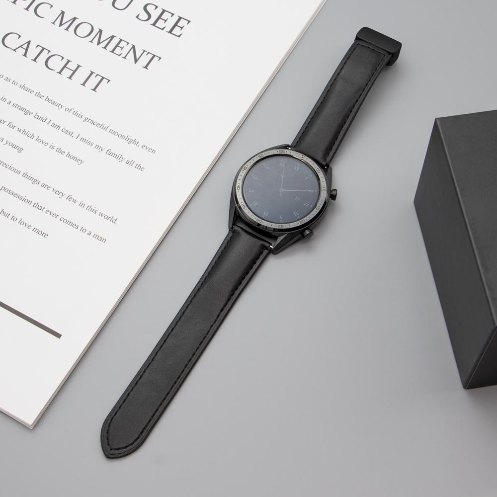 20mm Leather Strap for Samsung Galaxy Watch 6/5/4 44mm 40mm/5 Pro 45mm/Active 2/Leather Magnetic Buckle Band /Huawei Watch 42mm