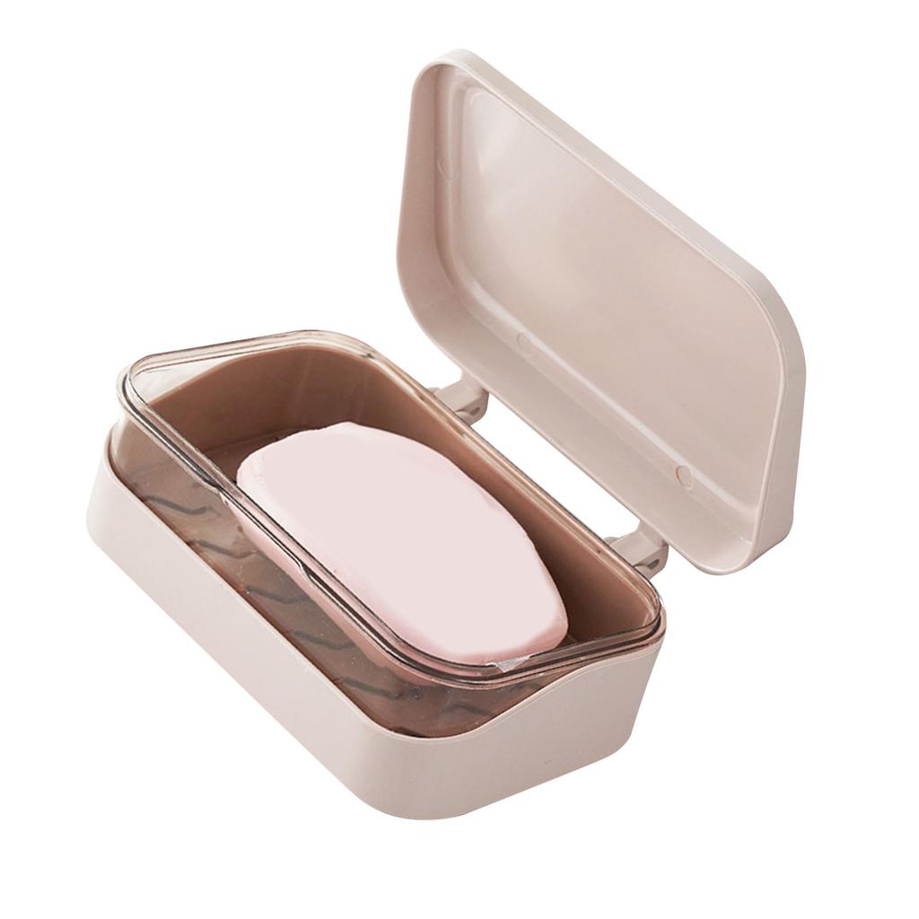 Soap Box PP Removable Drainer Portable Soap Dish Holder Container with Lid Cover for Kitchen