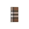 Check Print Long Bifold Wallet Brown Beige Vintage Check Leather Wallet for Men Daily Business Travel 80528031