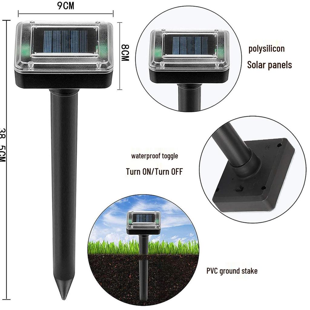 Ultrasonic Solar Animal Repeller for Birds, Rodents, Weasels, and Snakes