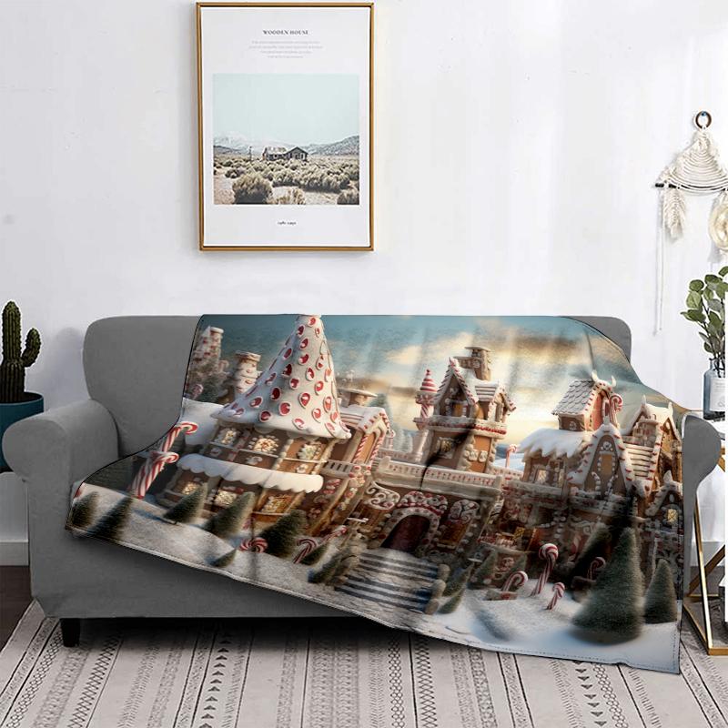 Home Decoration Plush Throw Sofa Blanket Bedspread Bed Fluffy Soft Blankets Decor Plaid Modern Halloween Merry Christmas Winter