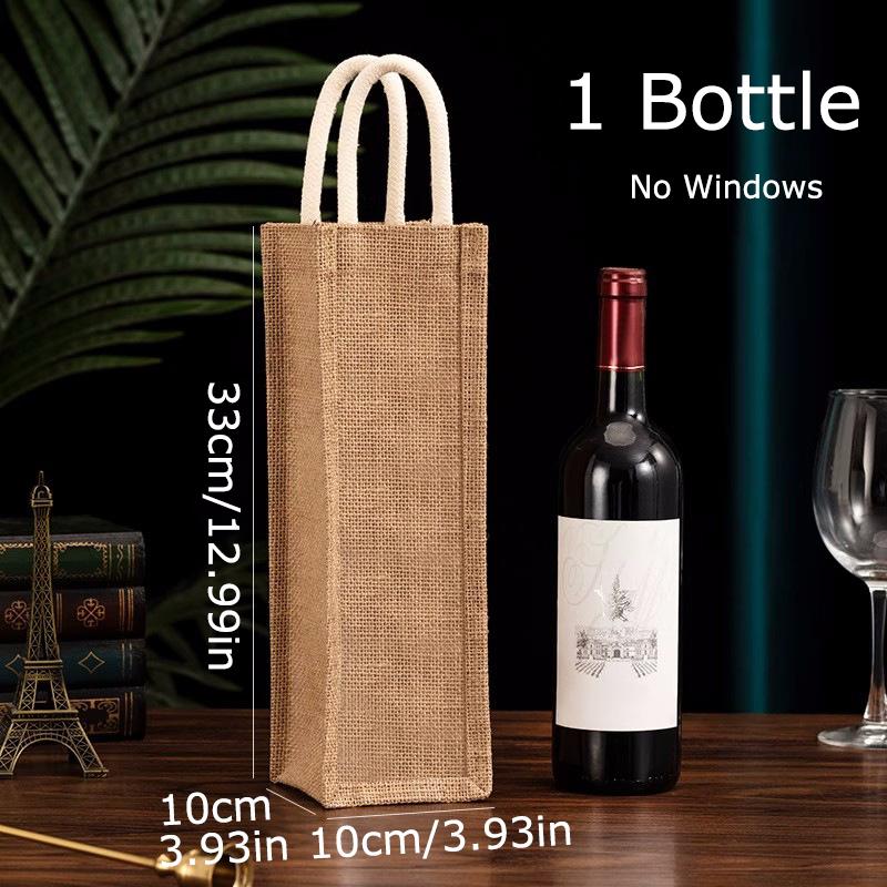 

1 шт. Высококачественная льняная подарочная коробка для ликера, льняная сумка-тоут для красного вина 33*10*10cm коричневый