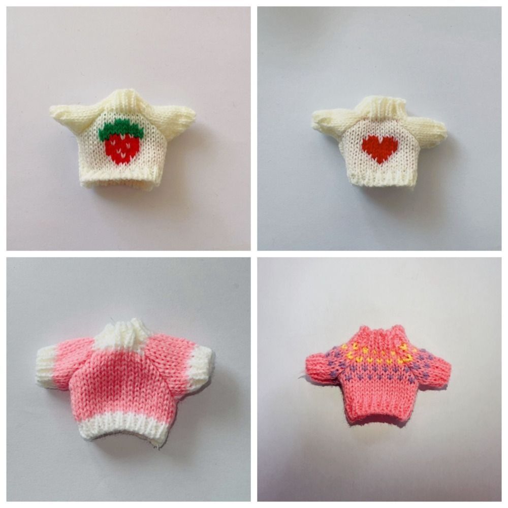 White/Red/Green Dolls Sweater Christmas Style Plush Doll's Clothing for 16cm/17cm Bjd Doll