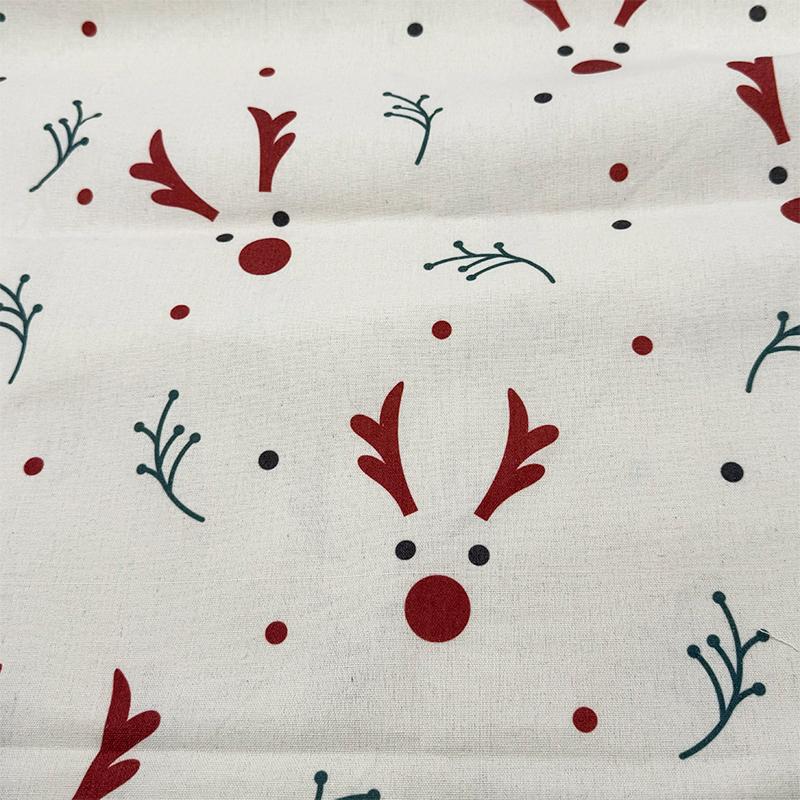 0.5m/1m/2m Cotton Linen Christmas Print Fabric For Tablecloths, Curtains, Christmas Decoration, Sofa Pillows Handmade DIY Fabric