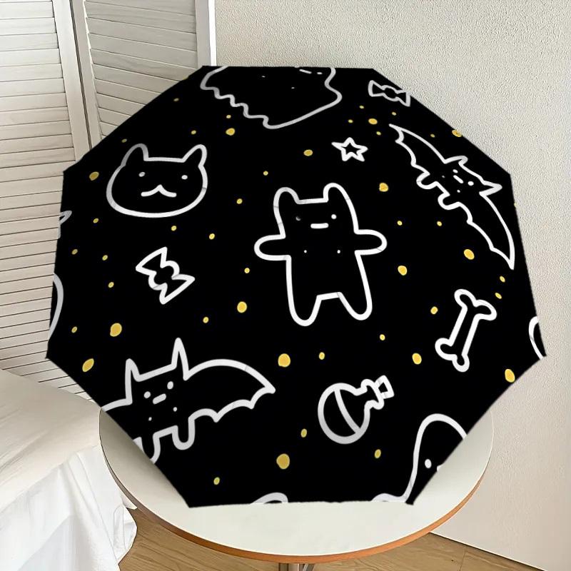 

1pc Spooky-patterned Automatic Folding Umbrella, Heavy-Duty 8-Rib Construction, Perfect for Everyday yy251114126