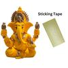 Handcrafted Mango Terracotta Ganesha with Golden Jewelry for Car Dashboard, Home/Office Decor, Gifting/Housewarming Gifts