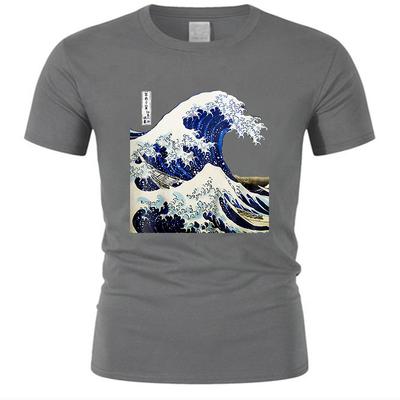 Letni męski t-shirt Kanagawa japoński Wielka Fala T-shirt Vintage graficzny męski nowy bawełniany t-shirt