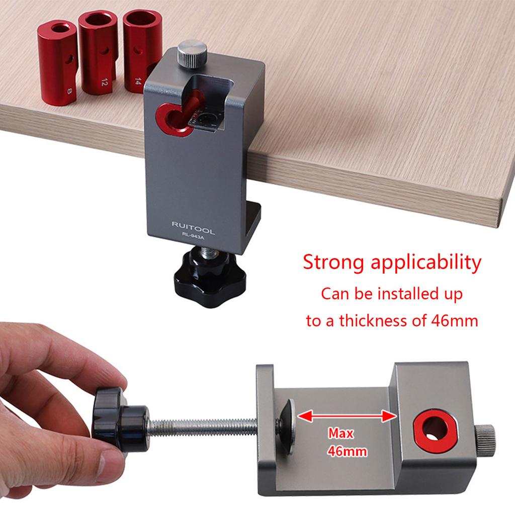 Adjustable Dowel Maker Jig with Carbides Auxiliary Tool 8/10/12/14mm 5/16 3/8 1/2 Electric Drill Milling Dowel