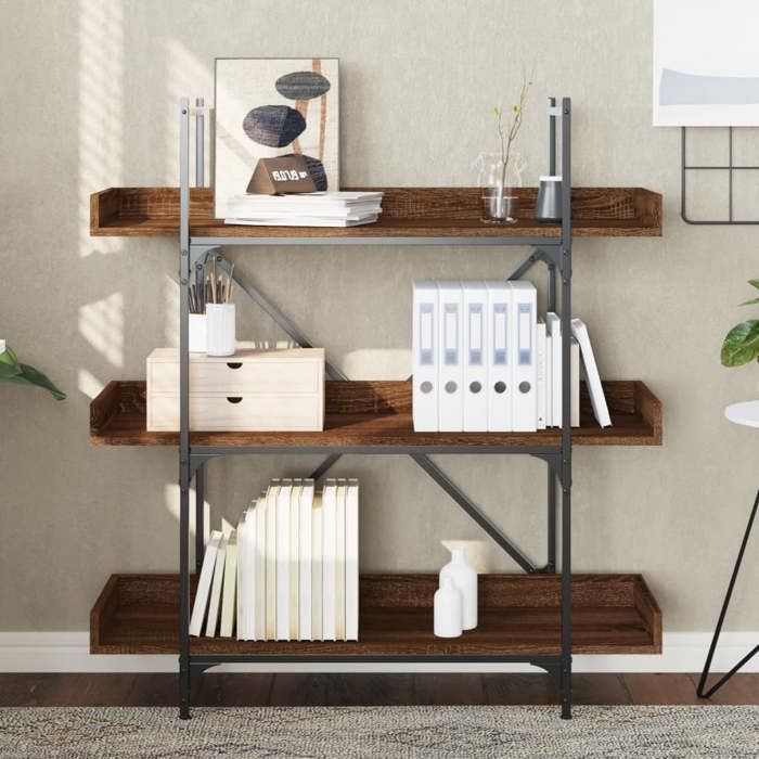 VidaXL 3-Tier Bookcase Brown Oak 100x33x108.5 Cm 837691
