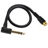 Instrument Cable Double Shielding Strong Right Angle Cable 6.35mm Male to Female Cable for Earphones Cameras