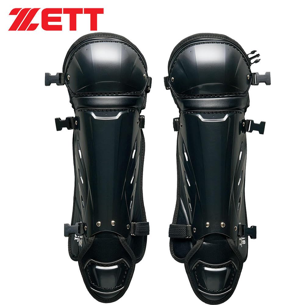 ZETT Baseball Leg Guards for Youth Black BLL7430 Softball, (1900)