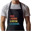 Kitchen Apron - Nabil Myth Legend Vintage - Black - Thick Durable Cotton - Breton Print