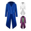 Yousheng Men Tailcoat Lapel Long Sleeve Pockets Mid-length Suit Coat Solid Color Fake Two Pieces Mid-Century Retro Style Tuxedo Coat