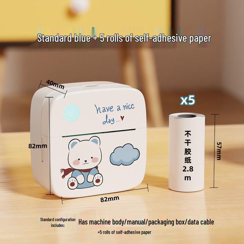 Compact Portable Thermal Printer for Labels & Photos - Mistake-Free Pocket Home Printer