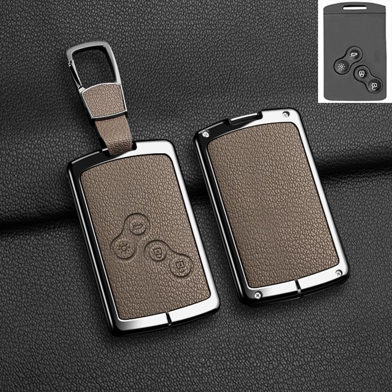 

Car Alloy Leather Key Case Cover For Renault Koleos Kadjar Captur Megane Talisman Espace Clio Zoe Scenic 4 Arkana Dacia Sandero